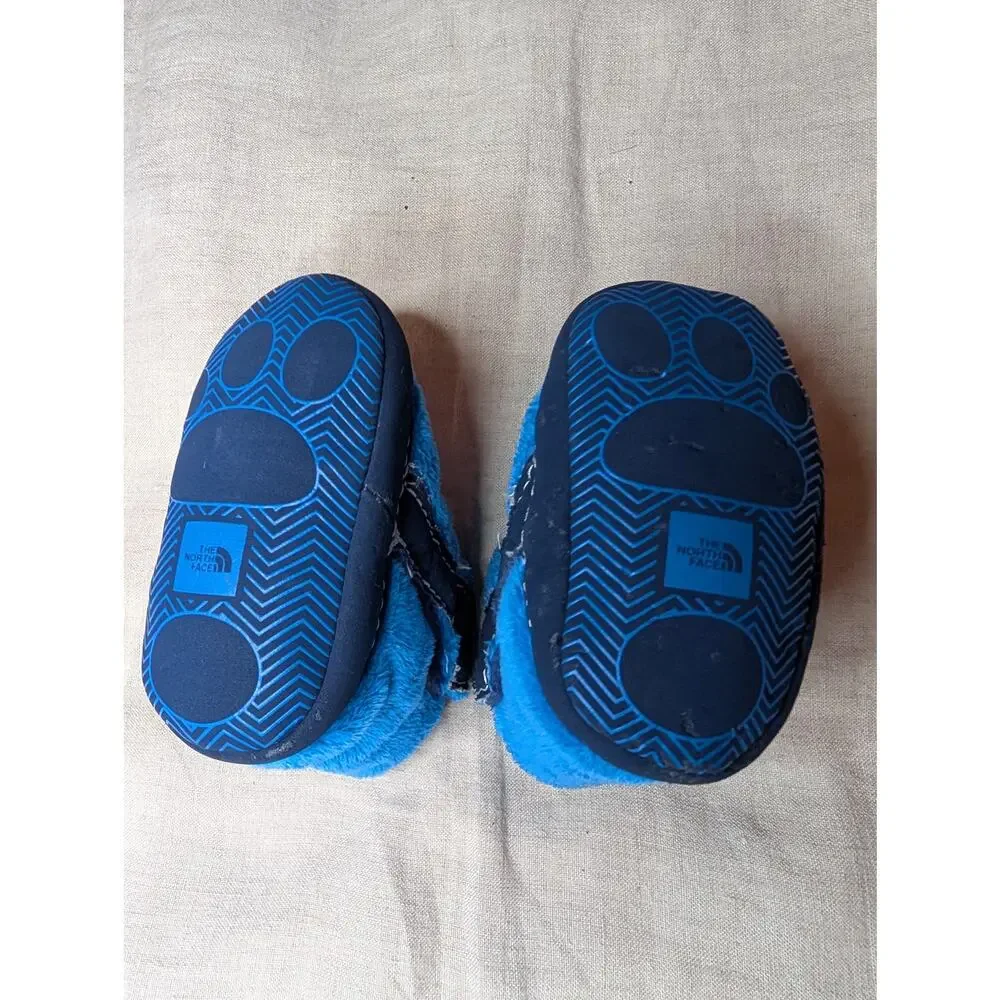 The North Face Baby Booties Blue Grippy Sole Size 2 Outdoor Comfy Warm Cozy